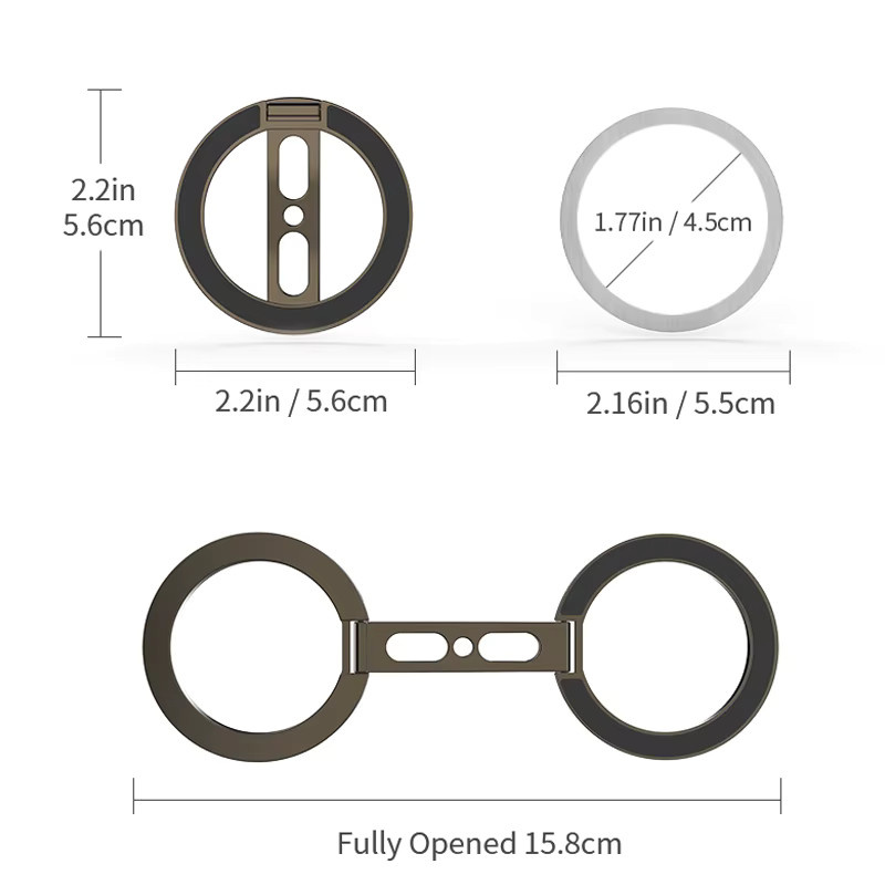 QGhappy Magnethalter für MagSafe mit 360 Grad Rotation und Metall-Fingerringständer in Silber für iPhone und Samsung - Bild 4