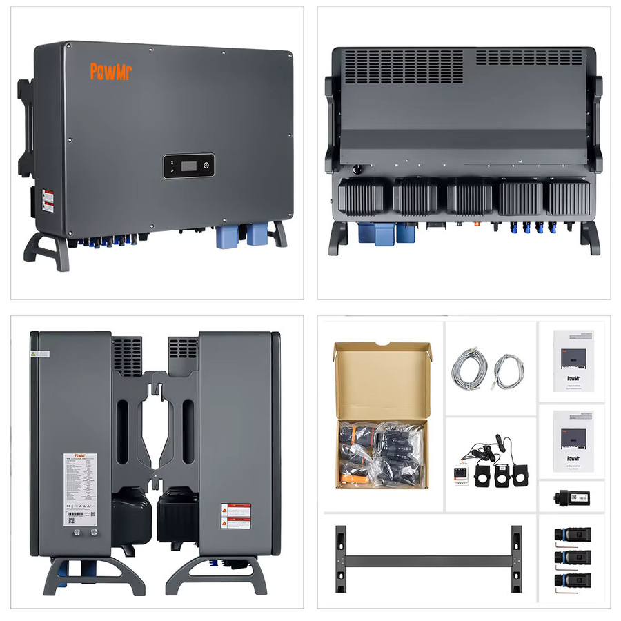 PowMr Hybrid-Solarwechselrichter 30 kW Dreiphasen On/Off-Grid Energiespeichermaschine IP65 Grau - Bild 5