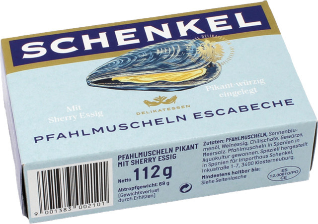 Schenkel Pfahlmuscheln Escabeche mit Sherry-Essig pikant-würzig 112 g - Bild 1