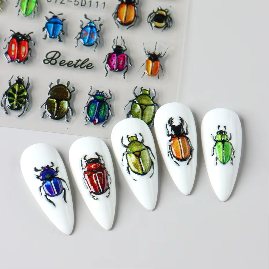 Full Beauty Marienkäfer Nail Art Aufkleber, 3D Cartoon Nagelaufkleber - Bild 3