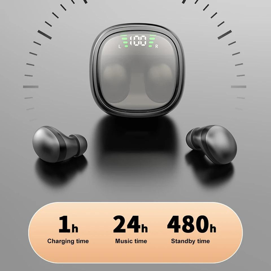 Kebidumei Mini Unsichtbare Schlaf-Ohrhörer In-Ear Bluetooth 5.3 HiFi Stereo Kopfhörer mit Rauschunterdrückung in Schwarz - Bild 2