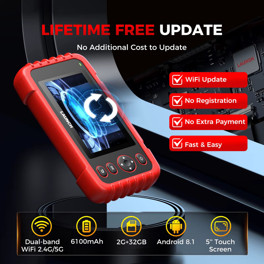 LAUNCH CRP123X V3.0 OBD2 Scanner Professionelles Diagnosegerät in Rot für alle Fahrzeuge mit 4-System-Diagnose sowie EPB, DPF, Öl-Reset, SAS und BMS Test - Bild 8