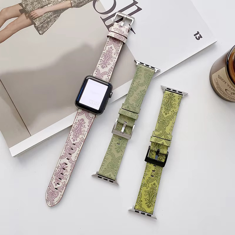 JBAILI Uhrenarmband Leder, Bunt, Verspielt, Apple Watch Ultra 49mm 46 45 44 42 38 40 41mm - Bild 2