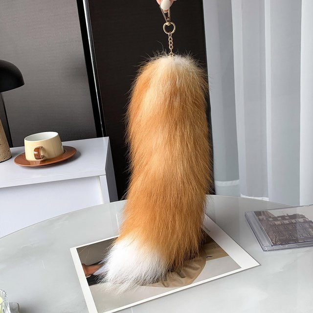 Schlüsselanhänger Fuchsschwanz Pompon, brown, Unisex - Bild 1
