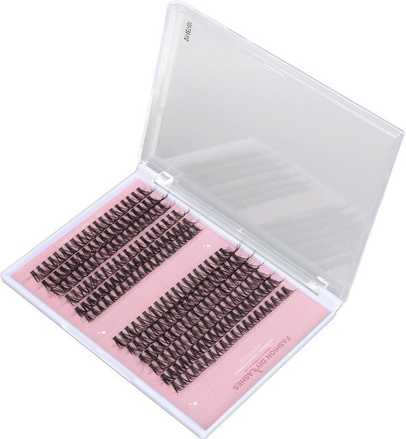 Koogeelife Falsche Wimpernbüschel, 240 Stück, Black, C Curl, Unisex - Bild 1