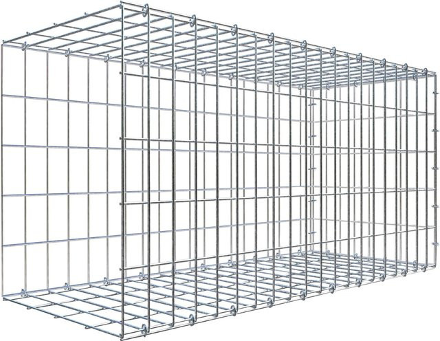 Gabiona C-Ring Anbaukorb Typ 2 in Silbergrau, Maschenweite 5 x 10 cm, B/T/H: 50 x 100 x 40 cm - Bild 1