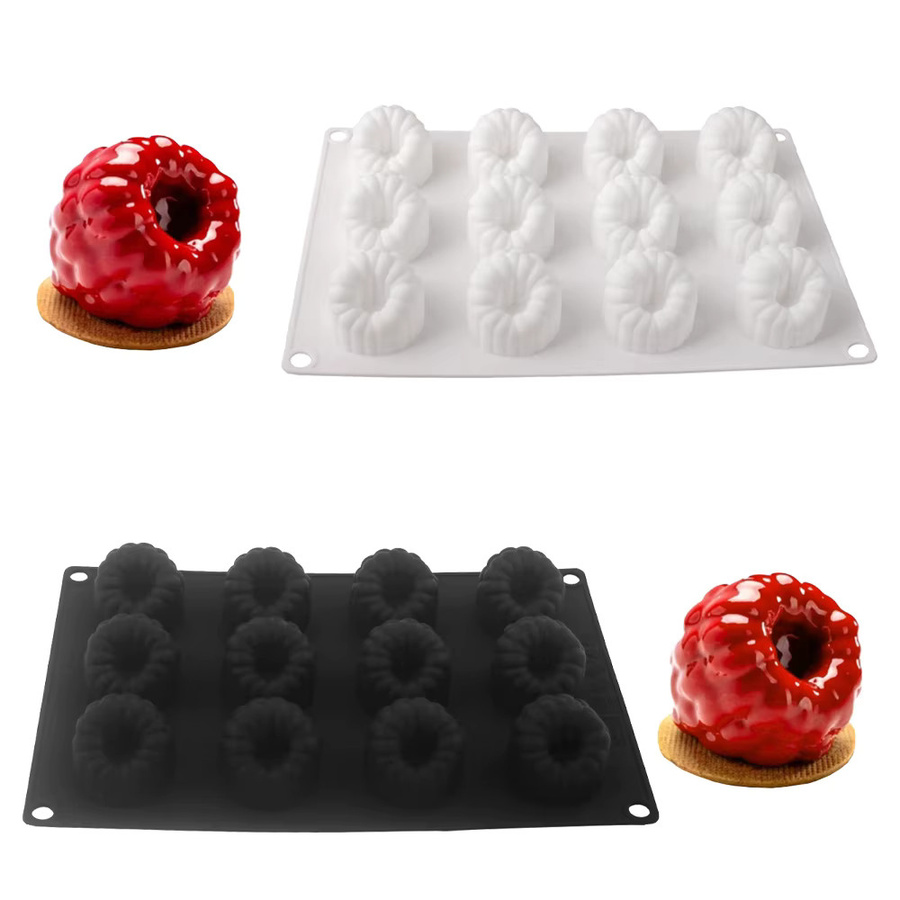 12-fach Silikonform für Himbeer-Mousse, Schokoladen-Dessert und Pudding sowie hausgemachte Fruchtgummi-Backform von Meibum - Bild 4