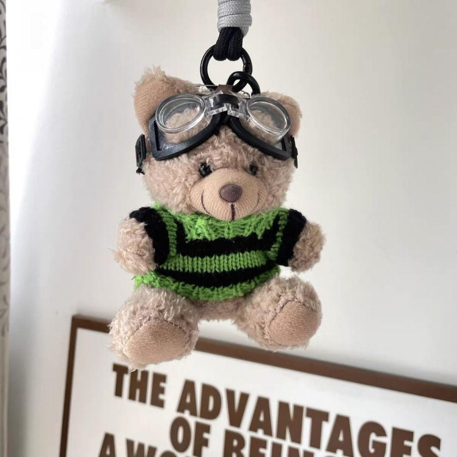 Yiran Pilot Bär Schlüsselanhänger Stofftier Taschenanhänger Plüsch - Bild 2