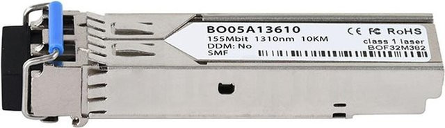 BlueOptics SFP Transceiver BO05A13610D kompatibel mit Cisco ONS-SE-100-LX10, LC-Duplex, 100BASE-LX, Singlemode Fiber, 1310nm, 10KM, DDM, Farbe: Silber - Bild 1