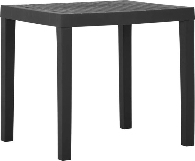 vidaXL Gartentisch aus Kunststoff in Grau, rechteckiger Tisch für Garten, Terrasse oder Campingplatz, B/T/H: 79 x 65 x 72 cm - Bild 1