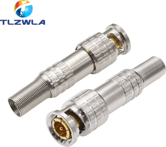 BNC Lötfreier Stecker Q9 HD Video Oszilloskop Stecker 75-5 Ohm in Silber - Bild 1