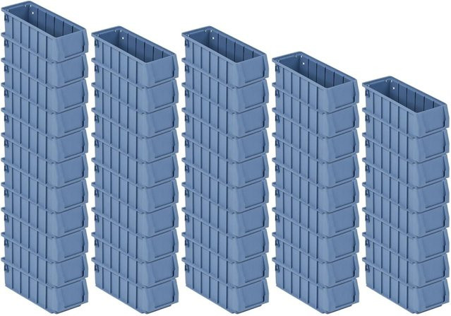 PROREGAL SuperSparSet 48 Stück Regalkasten 300 SN Sichtlagerkasten mit Etikett und Schutzhaube, Blau, H x B x T: 9 x 11,7 x 30 cm - Bild 1