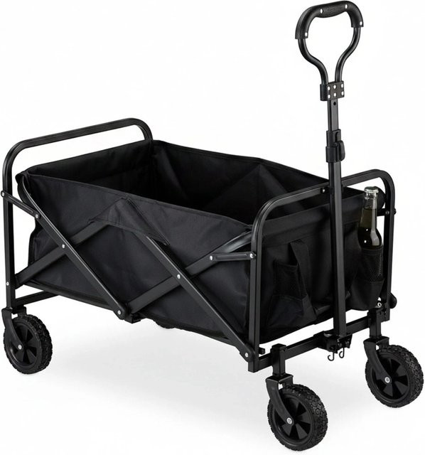 Relaxdays Faltbollerwagen Schwarz B/T/H: 95 x 74 x 48 cm mit 100 kg Tragkraft - Bild 1