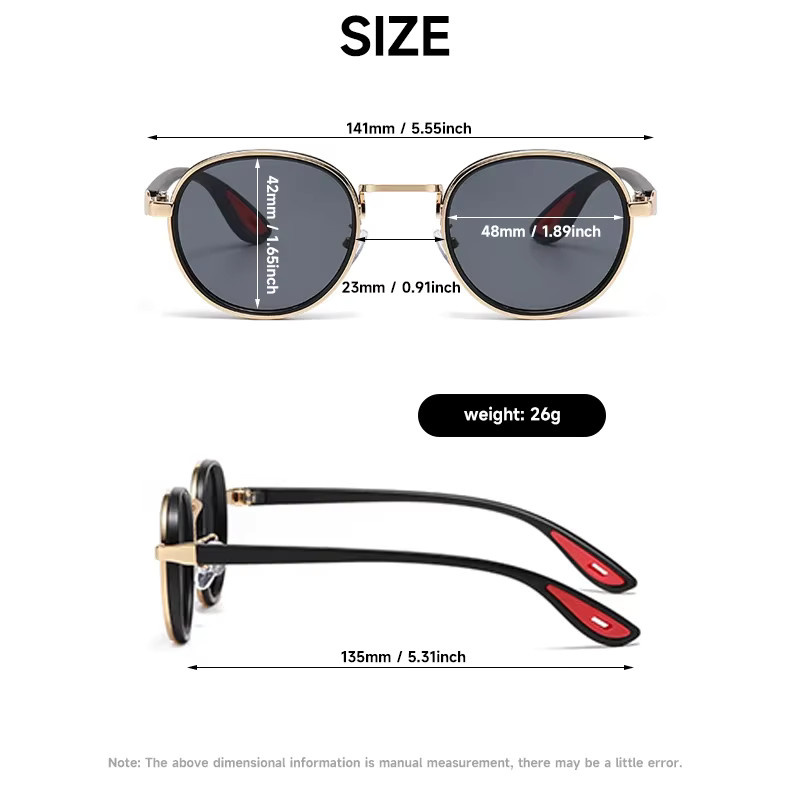 Blanche Michelle Sonnenbrille, rund, Vollrand, Metall, Unisex - Bild 2