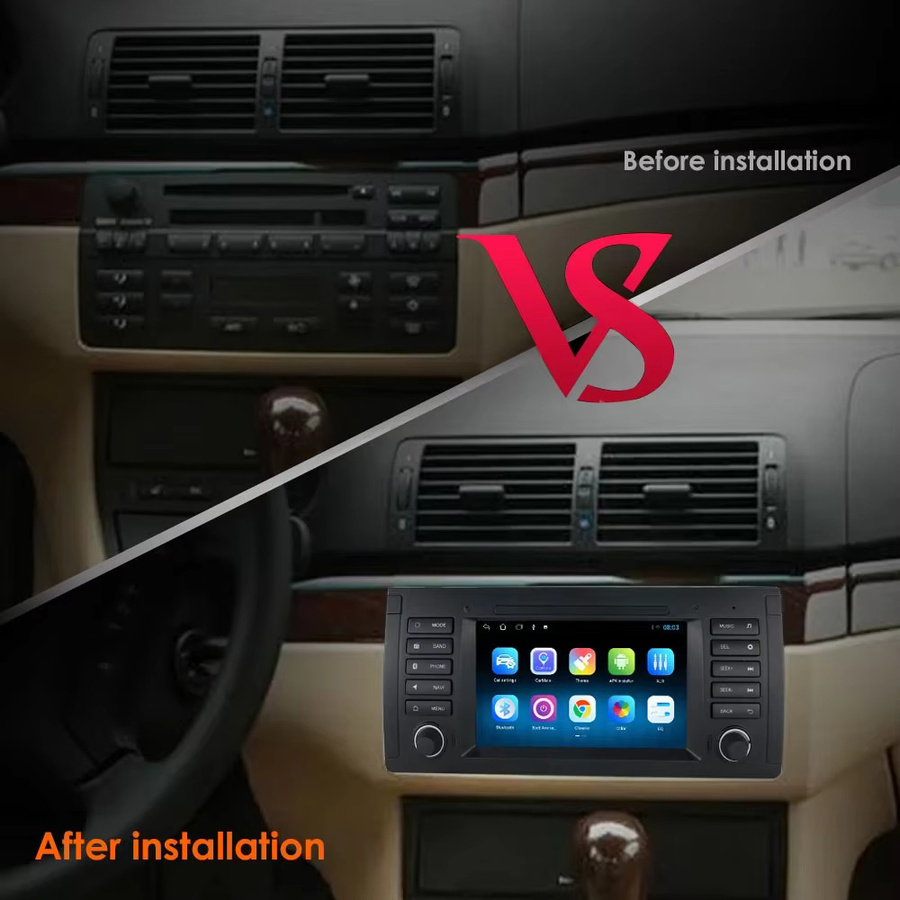 OSSURET 7 Zoll Android 12 Autoradio für BMW 5er E39, X5 E53 und M5, Multimedia-Player mit GPS, 4G und Carplay, Schwarz - Bild 3