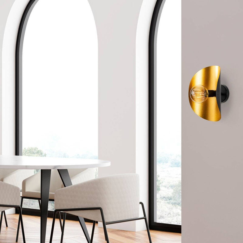 Opviq Wandleuchte Sivani in Gold und Schwarz aus Metall mit E27 Fassung, B/H/T: 13 x 30 x 13 cm - Bild 2