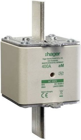 Hager NH-Sicherung LNH3400M6A 400A Set mit 3 Stück in Weiß - Bild 1