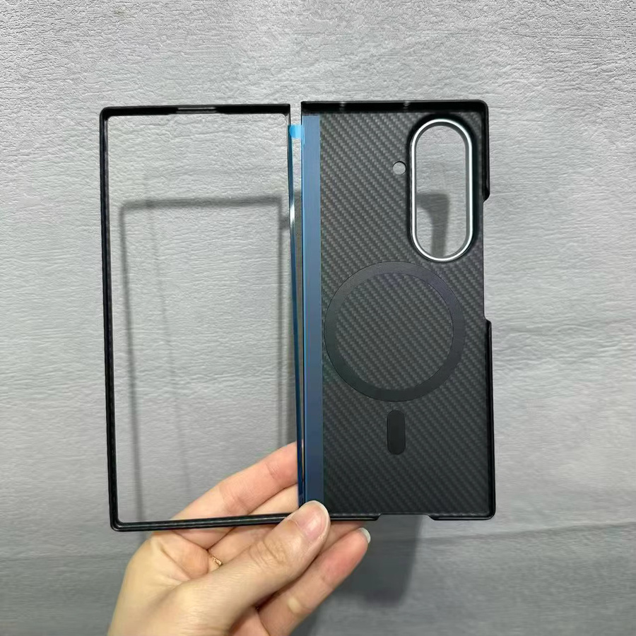 Samsung Galaxy Z Fold 8 Ultra Aramid-Carbonfaser Handyhülle mit Magnetfunktion in Schwarz - Bild 2