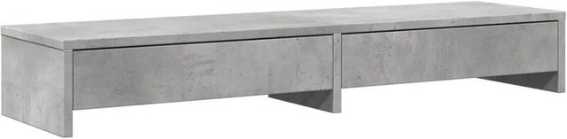 vidaXL Monitorständer mit Schubladen in Betongrau, B/T/H: 100 x 27 x 15 cm - Bild 1