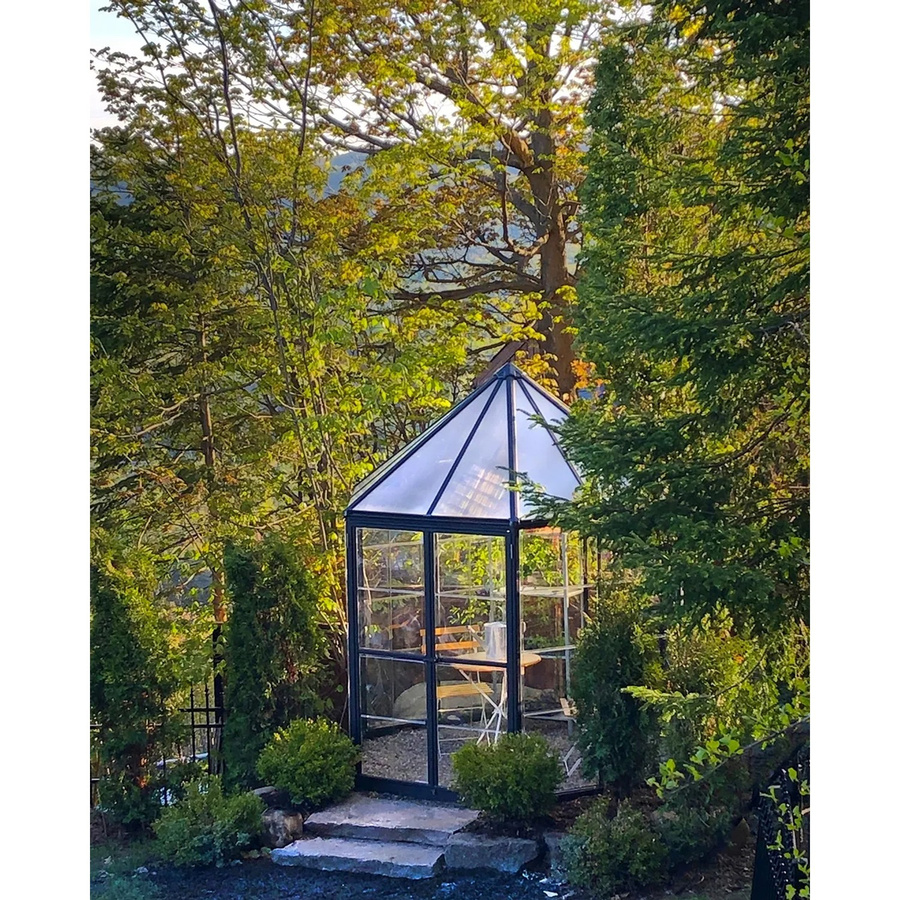 Palram Canopia Oasis Hexagon Gewächshaus aus Polycarbonat in Grau mit Doppelschwingtür und Lamellenfenster B/T/H: 250 x 210 x 174 cm - Bild 2