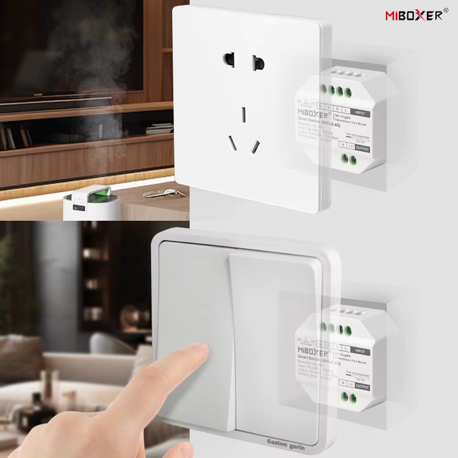 MiBoxer WL-SW1 LED Controller Smart Switch mit Wifi und 2,4G RF Dimmer für Tuya App und Sprachsteuerung, Farbe Weiß - Bild 3