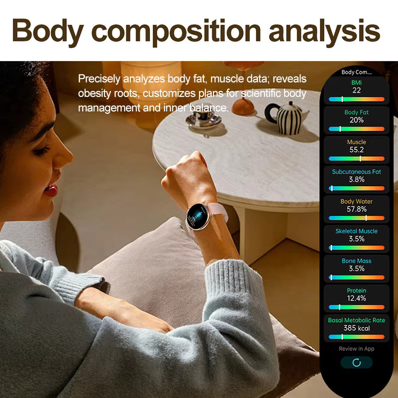 LIGE Gesundheits-Smartwatch für Frauen in Pink mit AMOLED HD-Bildschirm, IP68 wasserdicht, Blutdruckmessung und Bluetooth-Anruffunktion - Bild 6