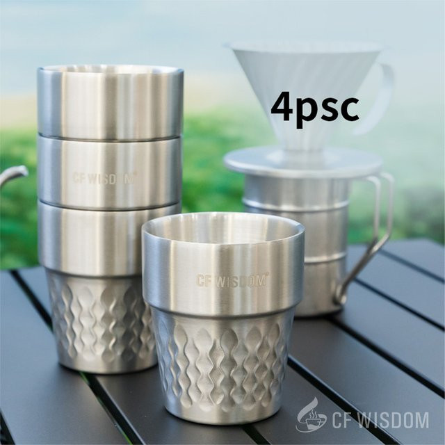 CF Wisdom Edelstahl Trinkbecher aus Edelstahl 304 in Silber, stapelbarer Campingbecher für Outdoor und Wandern, 295,7 ml - Bild 1