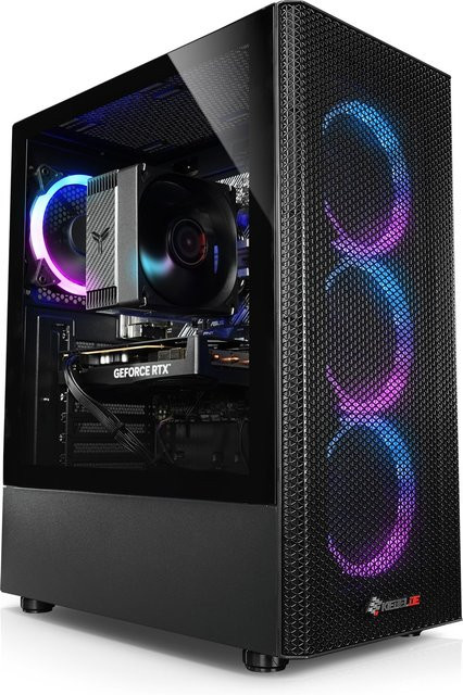 Gaming PC Raptor VIII von Kiebel mit AMD Ryzen 7 8700F, 16GB DDR5, NVIDIA RTX 5060 8 GB, 1TB SSD, WLAN und Windows 11 in Schwarz - Bild 1