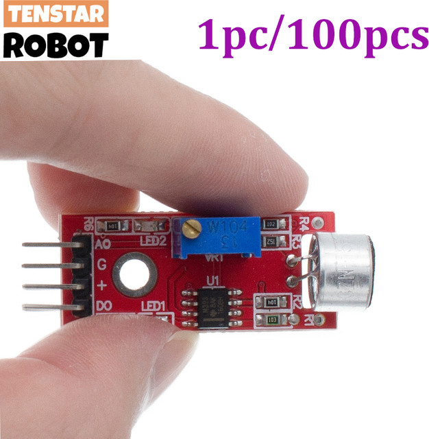 TENSTAR ROBOT KY-037 Sound Erkennung Sensor Modul mit hoher Empfindlichkeit in Rot für DIY Roboter und Smart Fahrzeuge - Bild 1