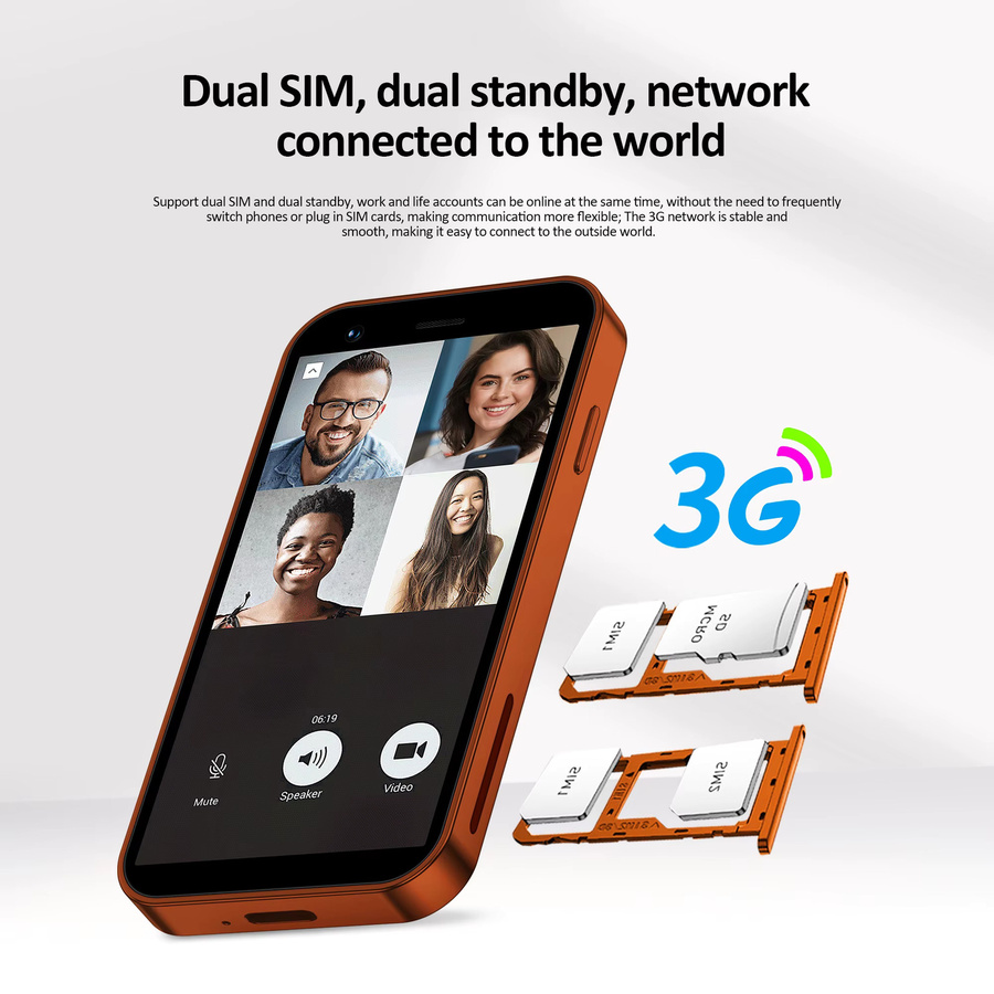 SERVO 18SE MINI Android Mini-Smartphone in Orange mit 3,0 Zoll Touchscreen, 2GB RAM, 16GB ROM, 3G WCDMA, Wi-Fi, GPS und 2 SIM-Standby - Bild 5