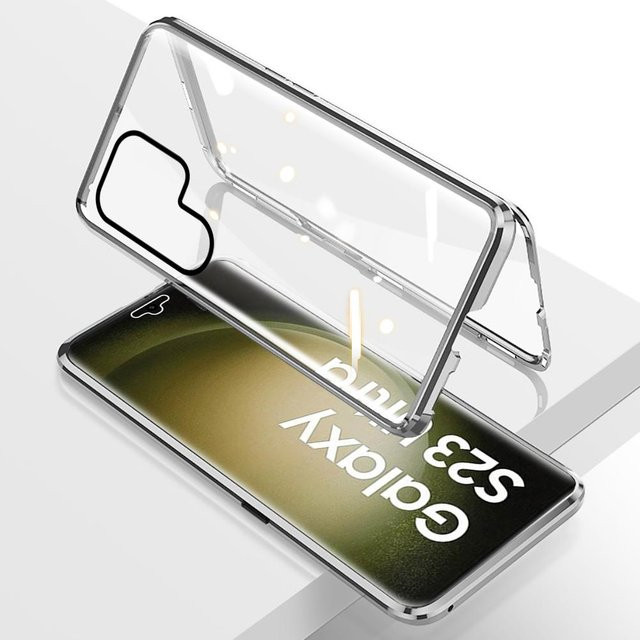 Magnetische Anti-Peeping Schutzhülle für Samsung Galaxy S26 S25 S24 S23 S20 Ultra Note 20 mit doppelseitiger gehärteter Glasabdeckung in Transparent - Bild 1