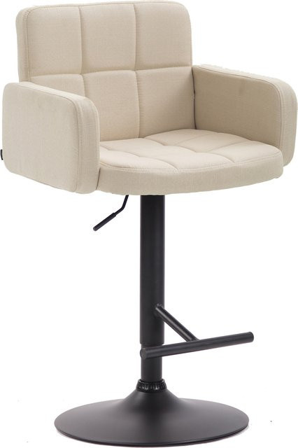 CLP Barhocker Los Angeles in Beige aus Stoff mit Metallgestell, höhenverstellbar und drehbar - Bild 1