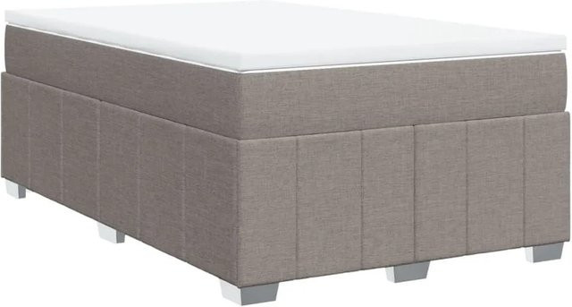 vidaXL Boxspringbett mit Matratze aus Kiefernholz und Taschenfederkern in Taupe und Weiß, B/T: 120 x 190 cm - Bild 1