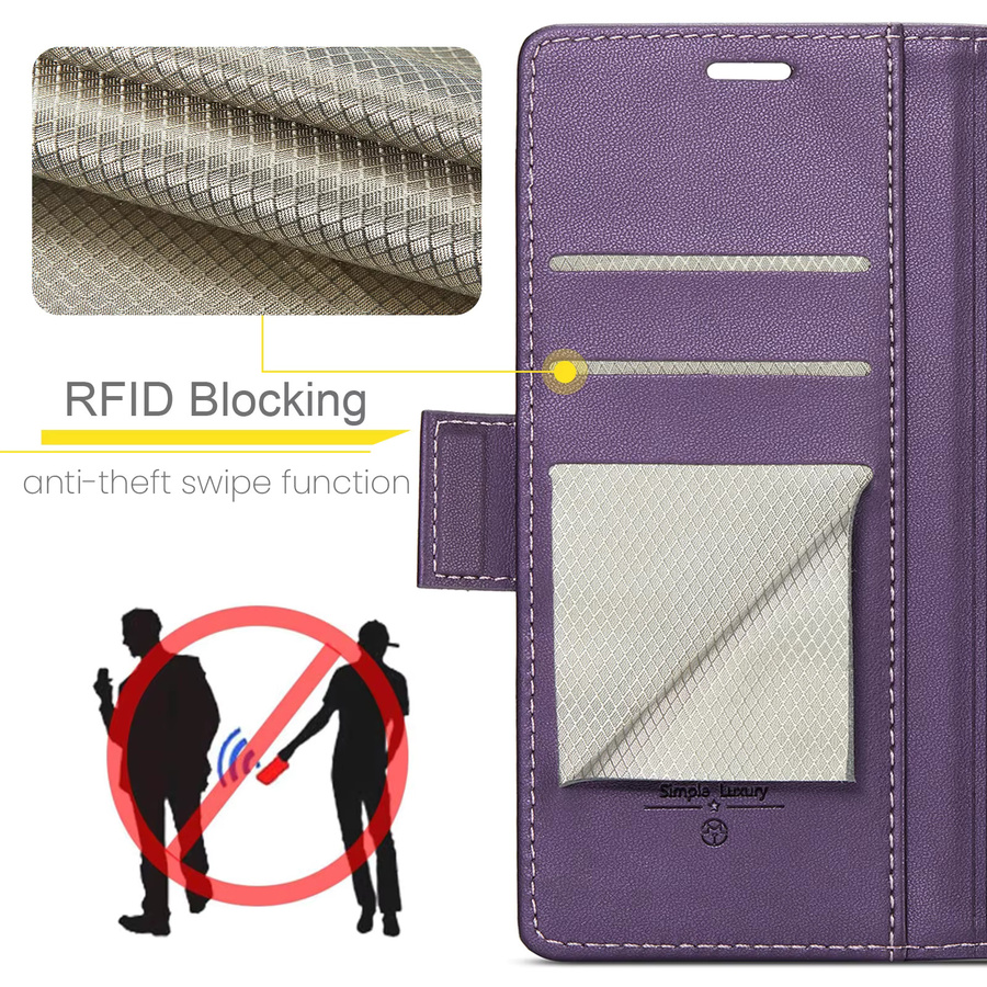 CaseMe Magnetische PU-Lederhülle mit Kartenhalter für Xiaomi Redmi Note 15 Pro 4G 5G und Redmi Note 15 Pro Plus in Lila - Bild 5