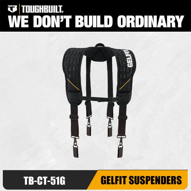 Toughbuilt TB-CT-51G Professioneller Gepolsterter Schultergurt für Werkzeuggürtel in Gelb und Schwarz - Bild 1