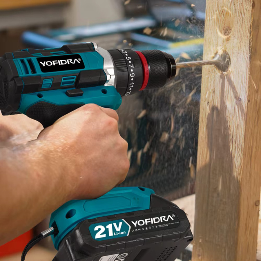 YOFIDRA Elektrischer Akku-Schlagbohrer 3-in-1 in Petrol mit 25+3 Drehmomentstufen für Makita 21V Akku - Bild 6