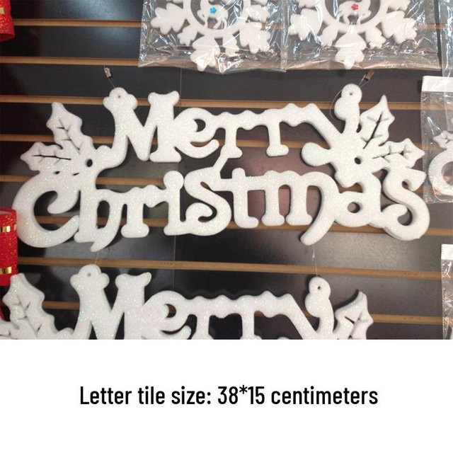 Pickerr Weihnachts-Fensterdekoration mit Schneeflocken, Eiszapfen und Buchstaben in Grau und Weiß - Bild 1