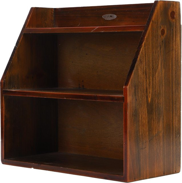 Neoglint Wandregal aus Holz mit 3 Etagen im Vintage-Design, Schwarz - Bild 1