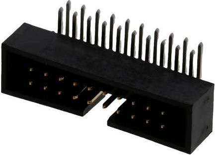 Molex Steckleiste mit 20 Polen, 2 Reihen, Rastermaß 2,54 mm, Schwarz und Gold - Bild 1