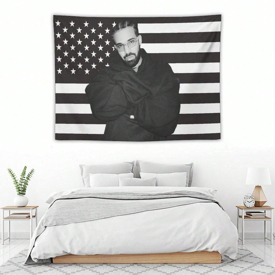 Drake Hip Hop Fan Wandteppich von JMG Household Supplies, Schwarz-Weiß, Polyester, B x H: 40 x 60 cm - Bild 5