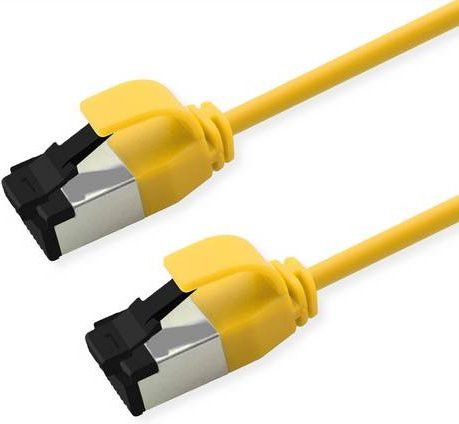 Roline Cat.8 S/FTP Patchkabel Ethernet LAN Slim LSOH PoE, gelb, 3 m - Bild 1