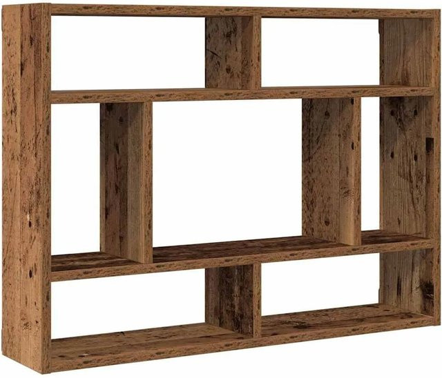 vidaXL Wandregal aus Akazienholz in Altholz-Optik, Braun, B/T/H: 75 x 16 x 55 cm - Bild 1