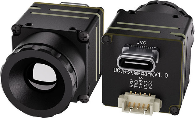 Dual-Interface Wärmebildkamera-Modul für Drohnen mit 640 CVBS MIPI UC Digital Typ C Analog Anschluss in Schwarz - Bild 1
