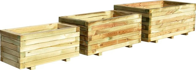Rechteckiger Blumenkasten aus Holz - Bild 1