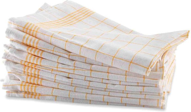 bertsch Hotelwäsche Geschirrtücher Halbleinen gelb-weiss-kariert, 10er Pack, Breite: 50 cm, Länge: 70 cm - Bild 1