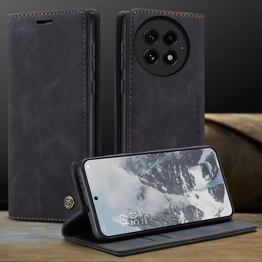 Luxuriöse Retro-Lederhülle für OnePlus 13 und OnePlus 12 mit Kartenfächern und Standfunktion in Braun - Bild 4