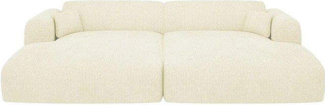 Maison Céphy Sofa in Weiß mit Samt-Bezug und Armlehnen - Bild 1