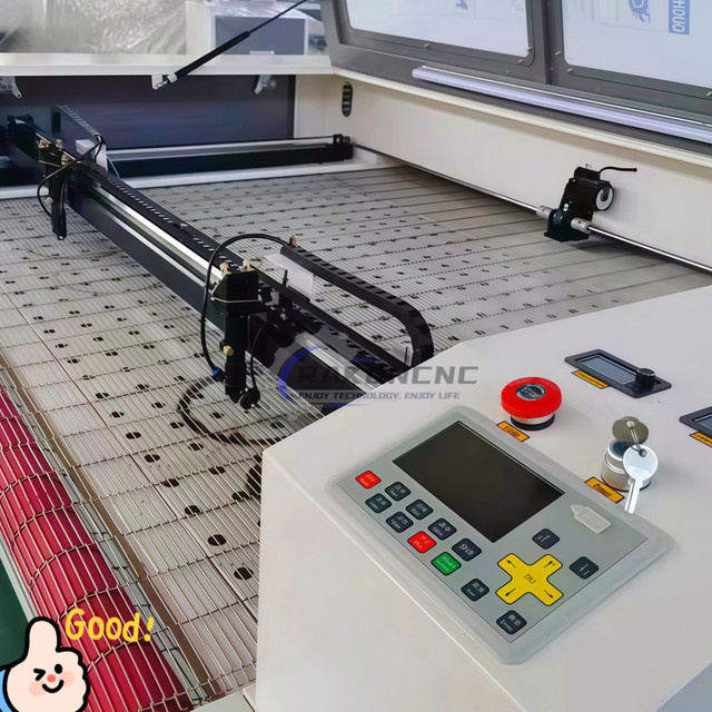 Rakoncnc China Laserschneidmaschine mit CCD-Kamera und automatischem Zuführsystem, Reci W6 150 W, B/T: 160 x 100 cm, Farbe: Weiß - Bild 1