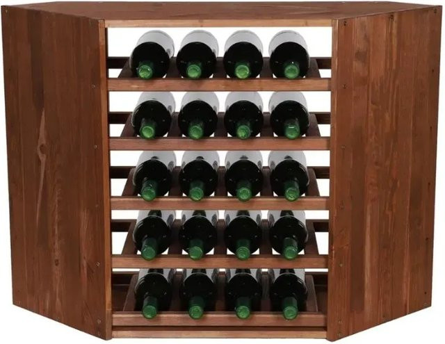 PROREGAL Vincellar Modulares Weinregal Eckmodul aus massivem Kiefernholz, Braun geölt, H x B x T: 60 x 30 x 30 cm - Bild 1