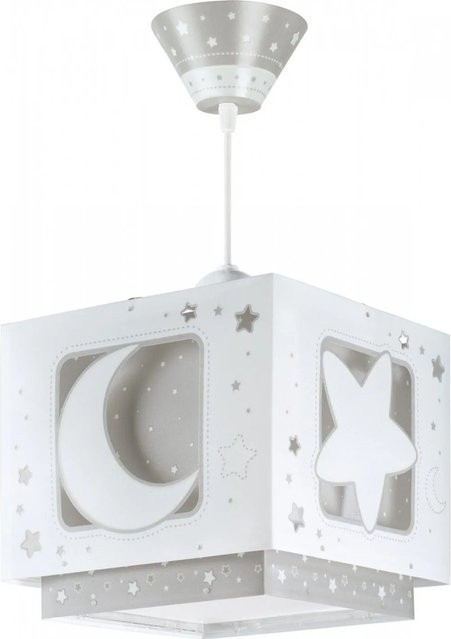 Dalber Kinderzimmer Deckenlampe Luna und Sterne in Grau und Transparent mit höhenverstellbarer Funktion - Bild 1